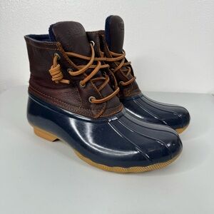 Sperry Waterproof Rubber‎ Boot Leather Upper Size 6.5